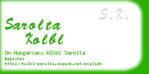 sarolta kolbl business card